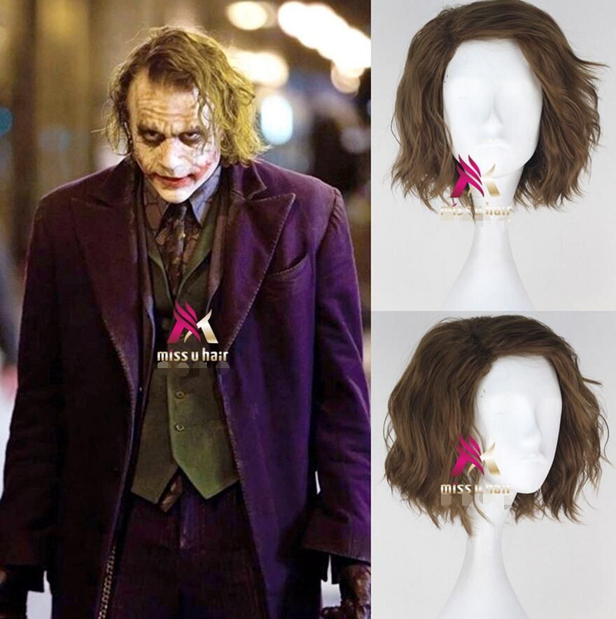 The Dark Knight joker Men's Short Curly Light Brown Anime Cosplay Wig The Dark Knight joker Men's Short Curly Light Brown Anime Cosplay Wig