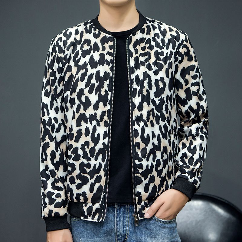 leopard bomber jacket mens