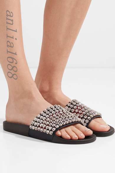 2018 Moda para mujer de cristal, con adornos de goma, sandalias de goma con