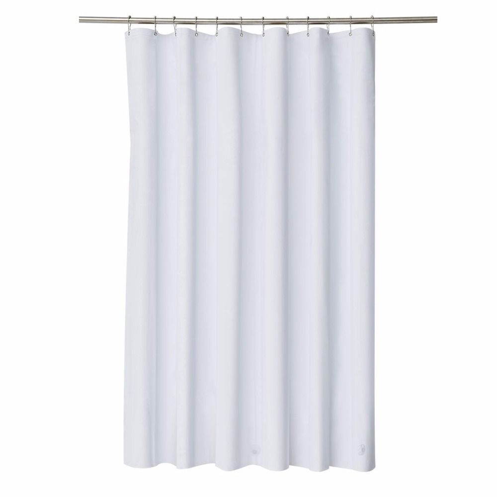 2019 Elegant Waterproof White Polyester Fabric Extra Long Shower