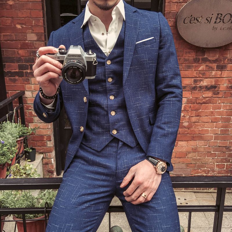 Abiti Da Cerimonia Formale Abiti Blazer Uomo Di Buona Qualità Abiti  Scozzesi Blu Moda Uomo Abiti Formali Abiti Blazer Giacche + Pantaloni +  Gilet Da 102,94 € | DHgate Italy