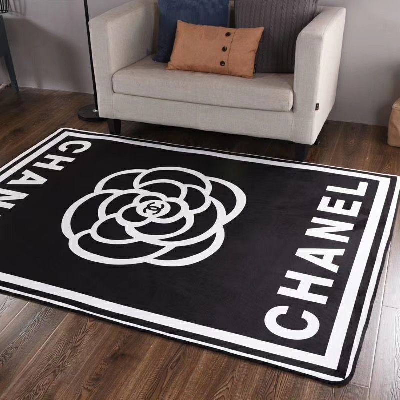Boutique Nordic Brand Carpet Flower Design New Black Print