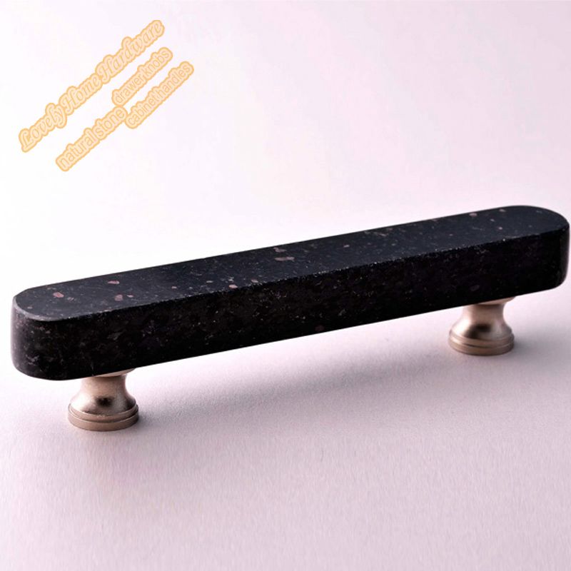 2020 96mm Black Galaxy Granite Bar Handle Natural Stone Cabinet