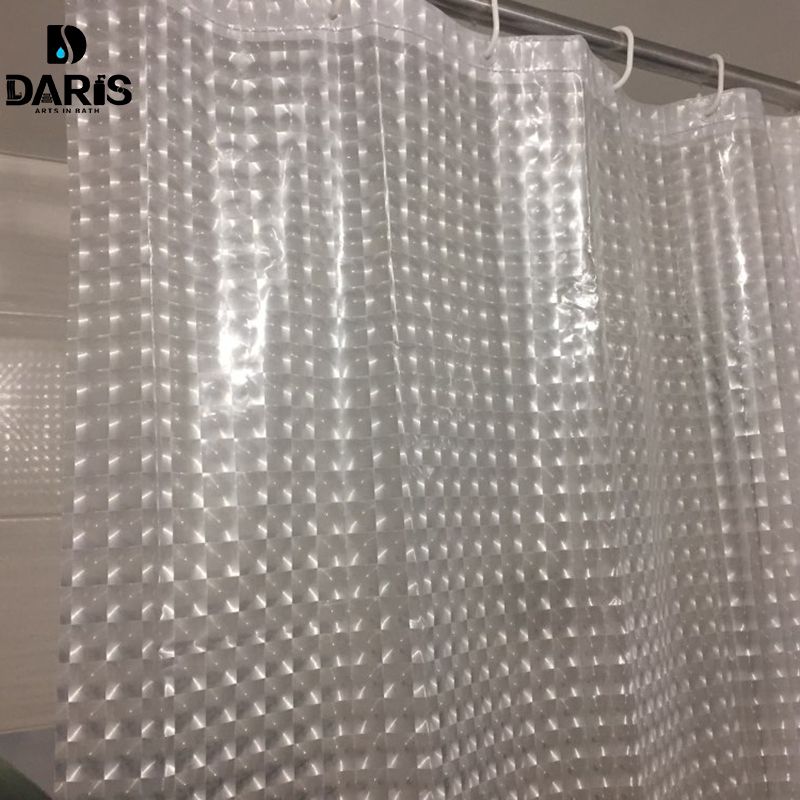 2019 Sdarisb Plastic Peva 3d Waterproof Shower Curtain Transparent