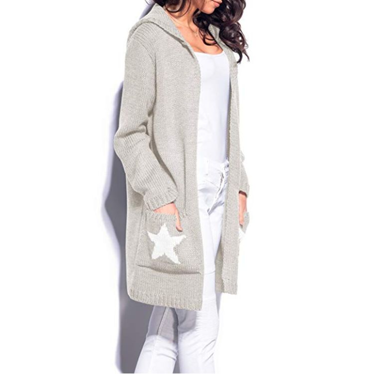 Womens Cardigan cotton Long Sleeve Loose Coat jacket solid basic outwear tops