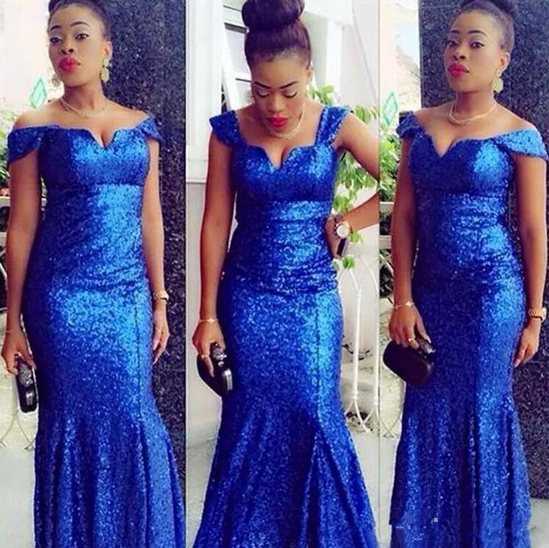 royal blue sequin bridesmaid dress