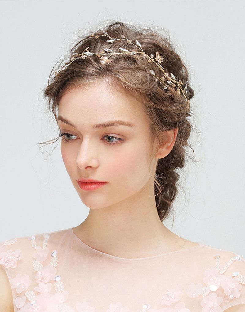 gold bridal headband