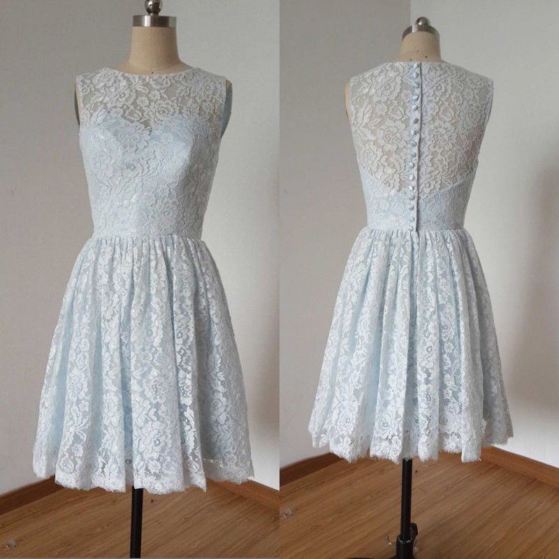 pale blue knee length dress