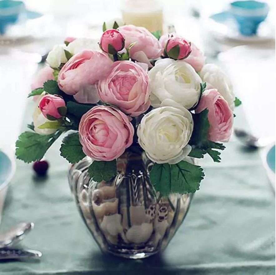 Festa de casamento flor de seda 10pcs Rose Artificial Mãos da camélia Flores  da terra arrendada