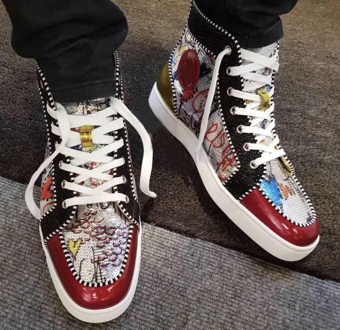 red bottom tennis shoes