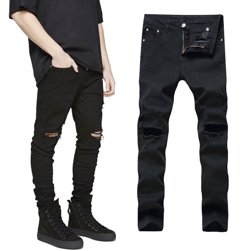 black ripped jeans mens size 42