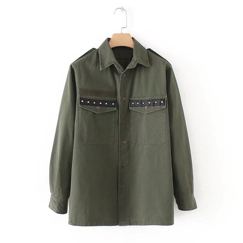 Acquista Donna Militar Verde Militare Con Frange Perline Nappa