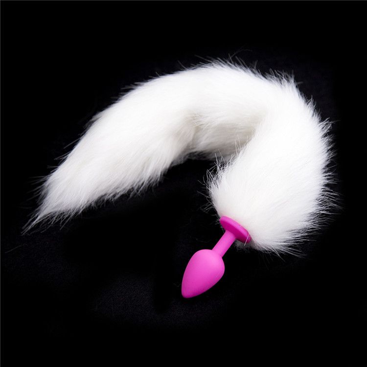 Newest Fox Tail Butt Plug Silicone Anal Plug Smooth Fur Small Cat Tails 