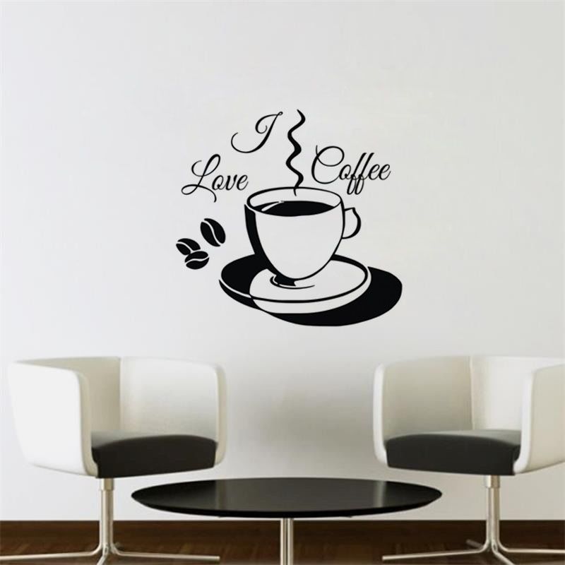I Love Coffee Wall Stickers Decoration For Home Vinyl Art Wall Decals