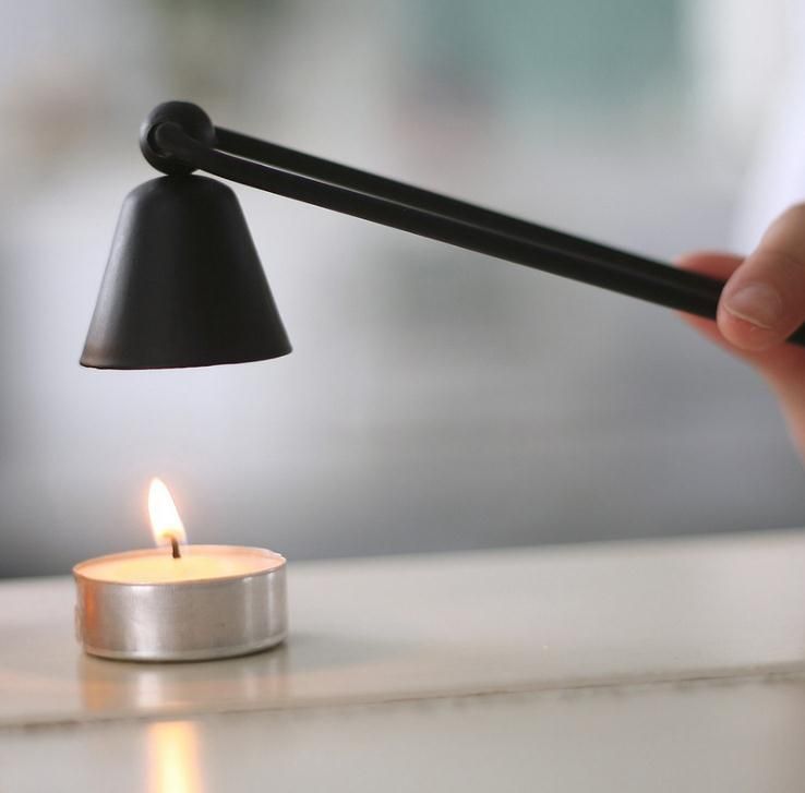 Accessory Vintage Black Long Handle Antique Style Iron Wood Candle Snuffer