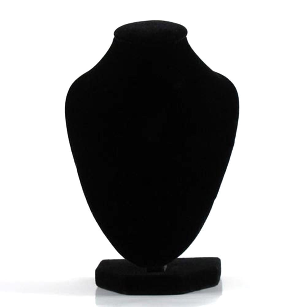 Clásico Negro Largo Collar Maniquí de Exhibición para Felpa Modelo Personalizado de terciopelo
