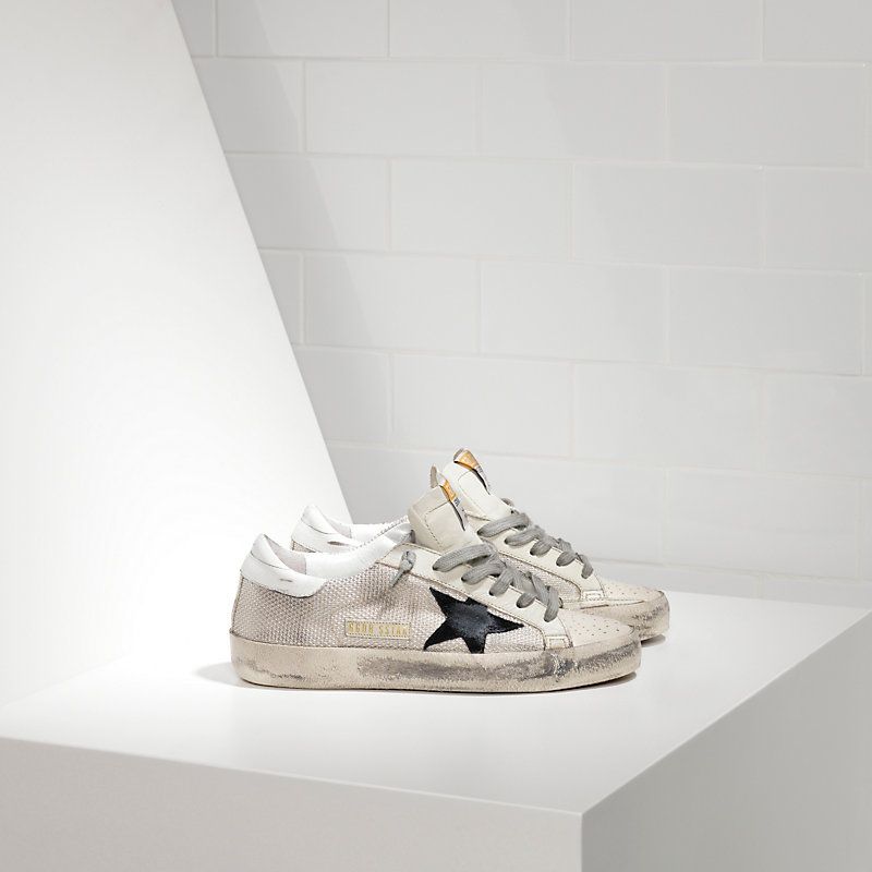 sneakers super star in tessuto tecnico e stella in pelle