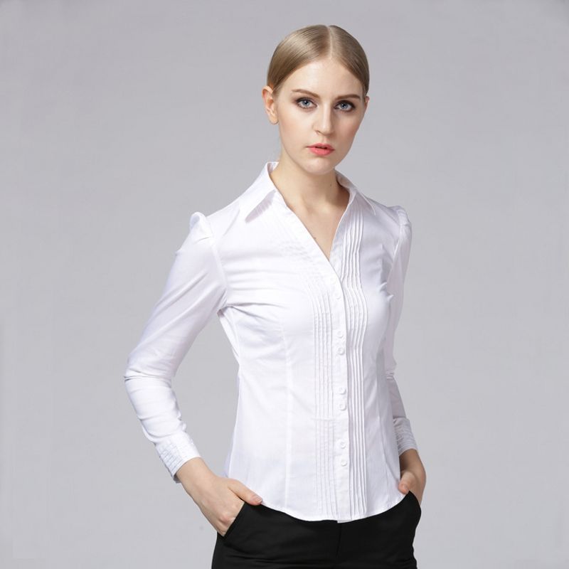 Otoño 2018 Blusa Camisa Blusas Plus Tamaño Blusas Camisas Blanco Negro Negro Manga