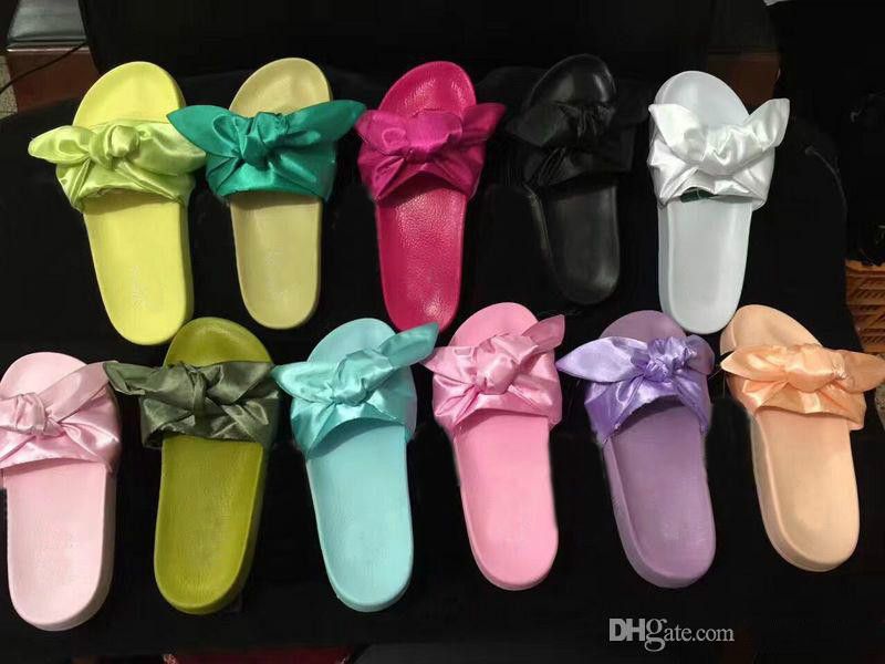 fenty slides with bow