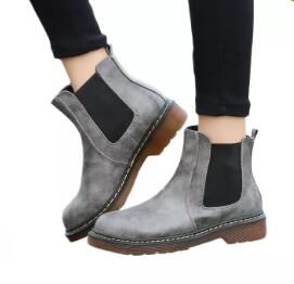 womens grey leather boots