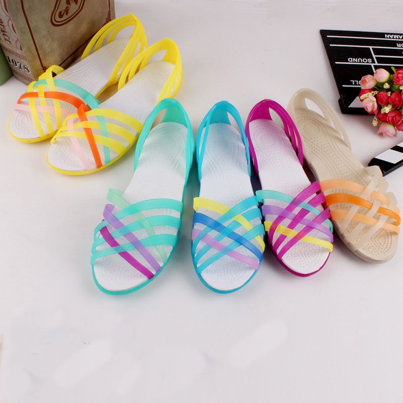 rainbow jelly shoes