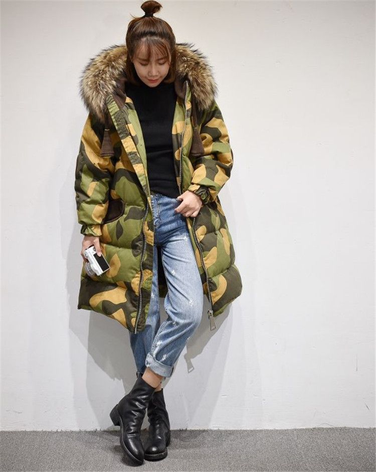 camo down jacket womens