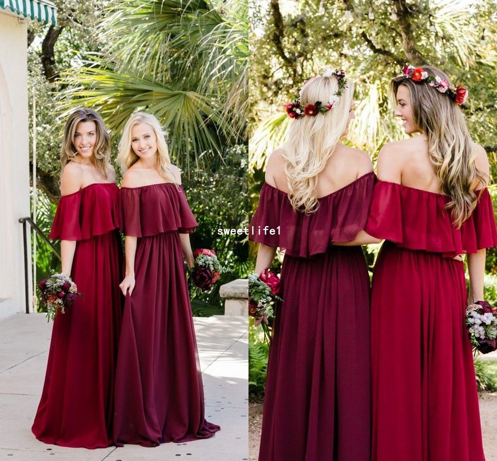 berry colored bridesmaid dresses