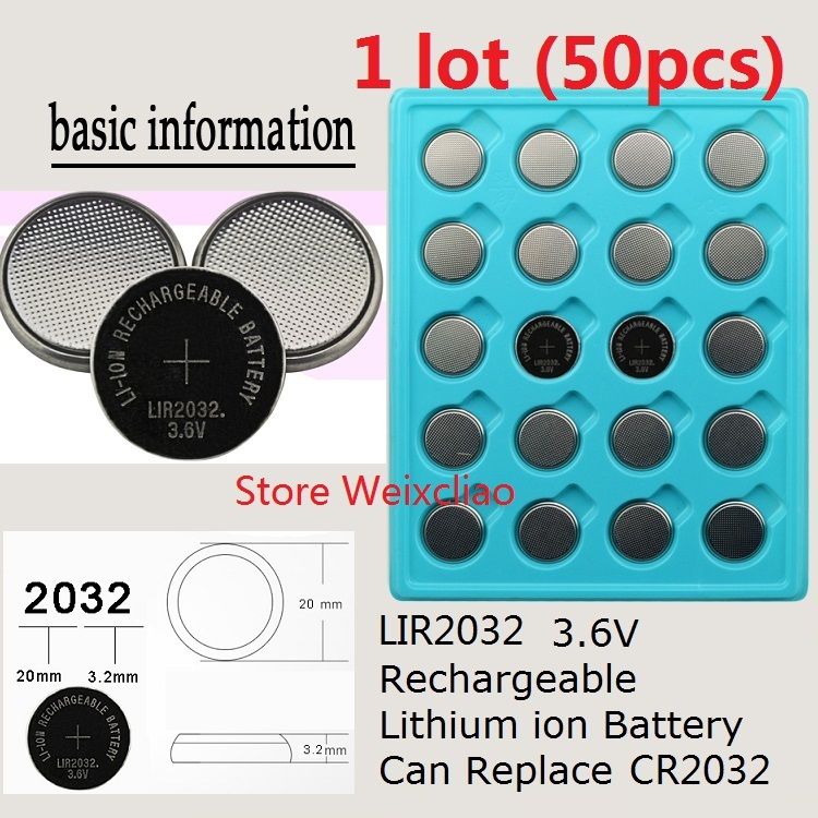 1 Lir2032 3 6v Lithium Li Ion Rechargeable Button Cell Battery 2032 3 6 Volt Li Ion Coin Batteries Replace Cr2032 Vape Batteries For Sale Batteries For E Cigs From Weixcliao 40 28 Dhgate Com