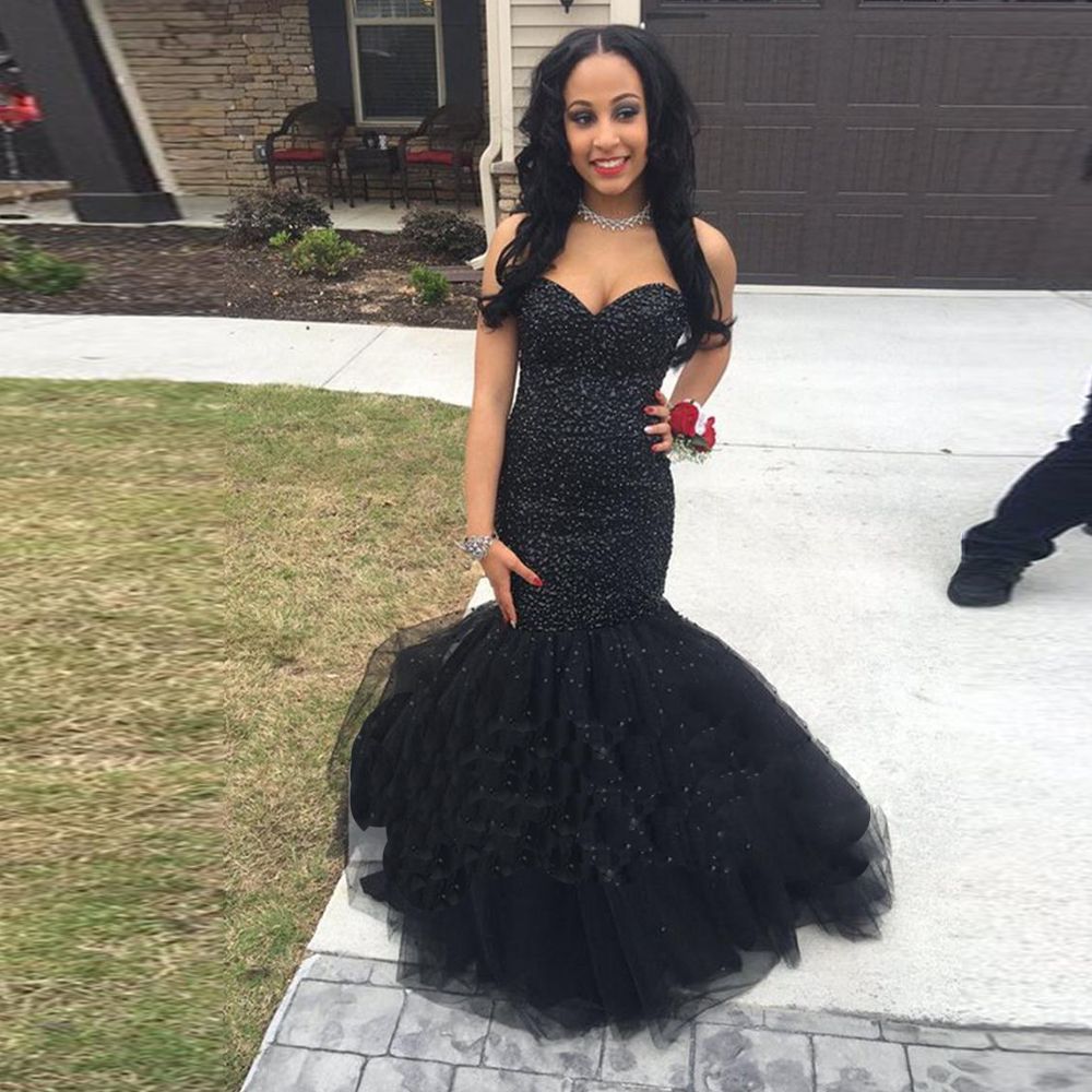 Classic Black Mermaid Evening Dresses 