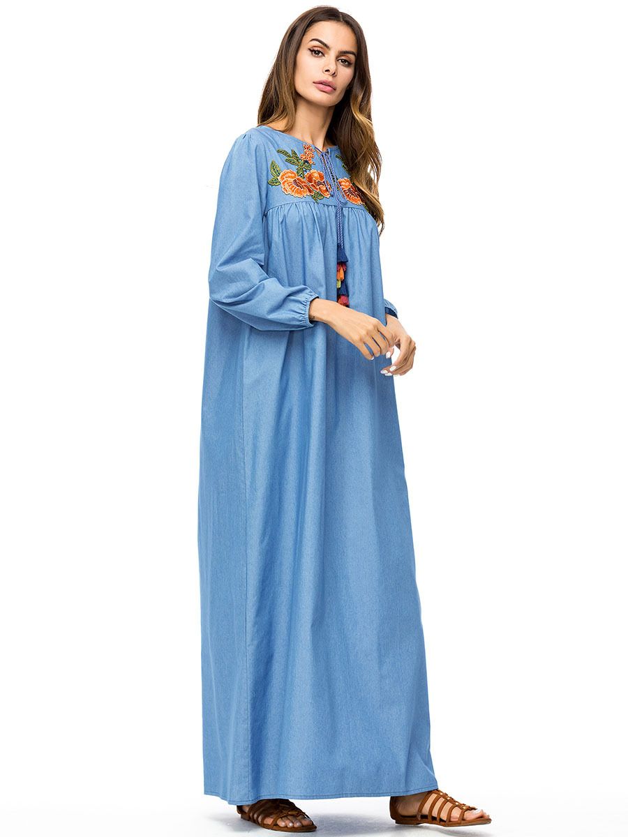 dress denim wanita