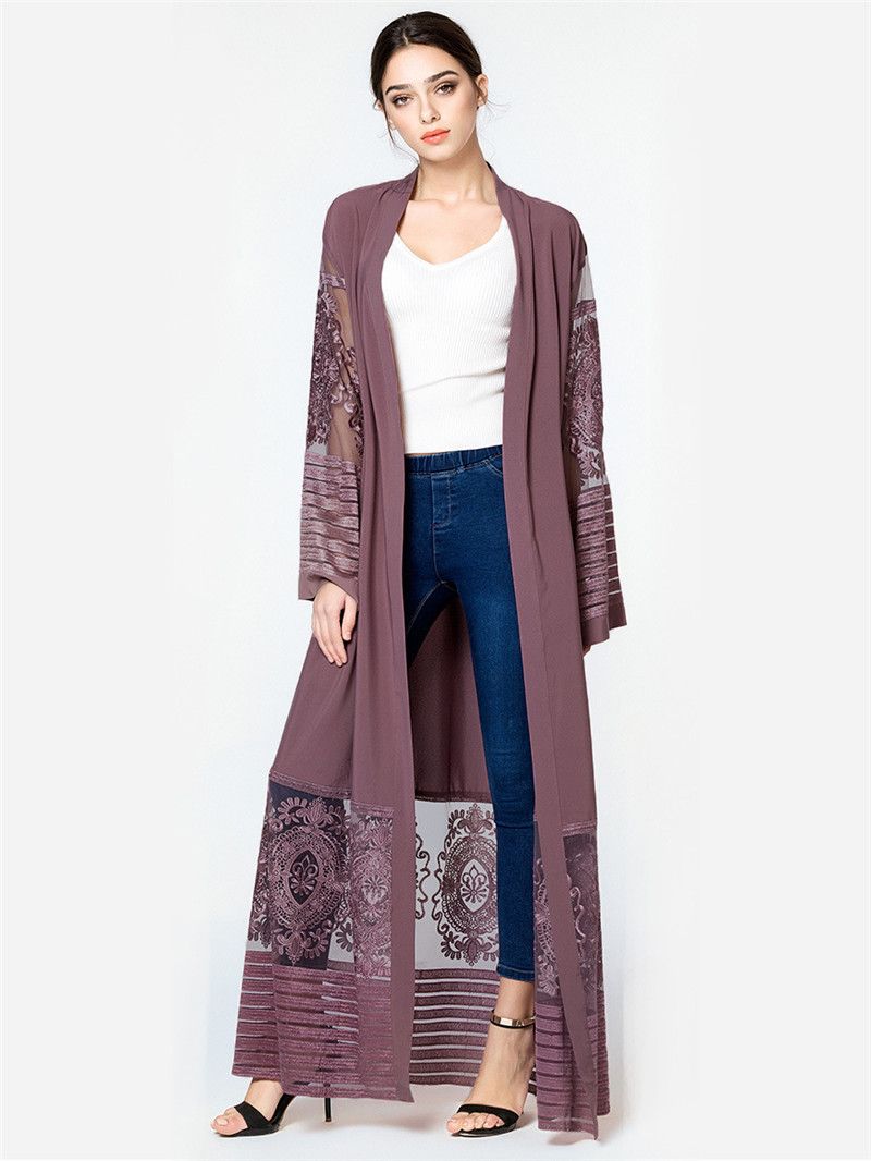long embroidered cardigan