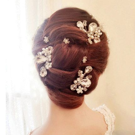 Bridal Accessories Handmade Pearl Drill Hair Comb Short Hair