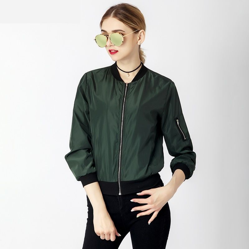 Download Fashion Bomber Jacket Women Long Sleeve Basic Coats Casual ...