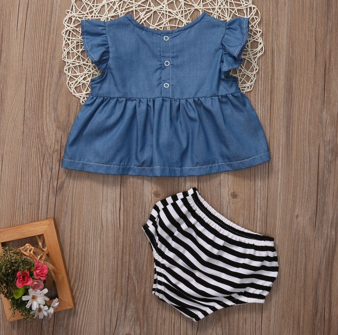 Striped Shorts Bottom Kids Summer Baby Girl Sets 0-24M Baby Girls Clothing Cowboy Tunic Dress Striped Shorts Bottom Kids Summer Baby Girl Sets 0-24M Baby Girls Clothing Cowboy Tunic Dress