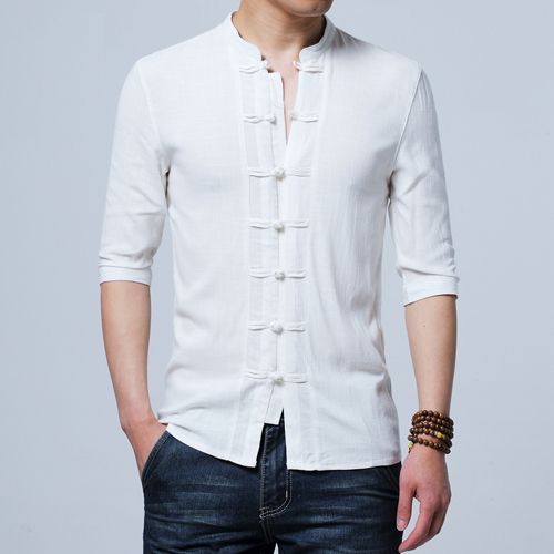 camisa tipo china hombre