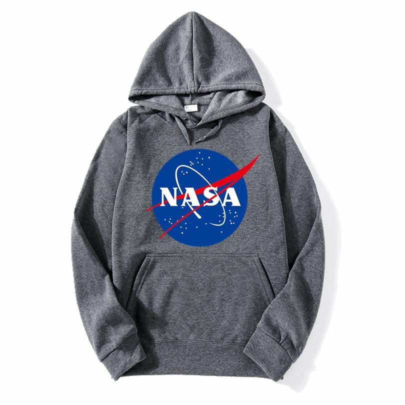 nasa moletom com capuz mens grey