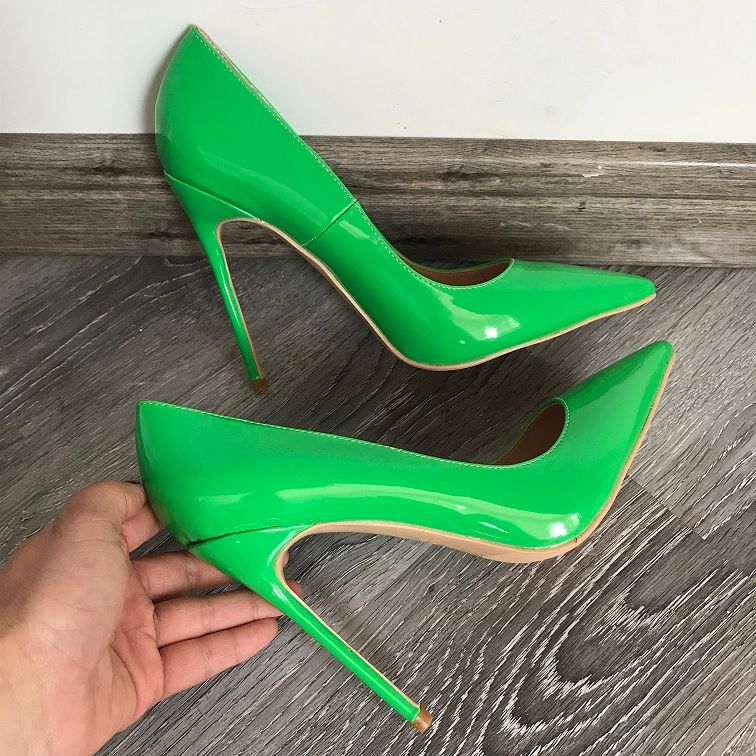 neon green high heels