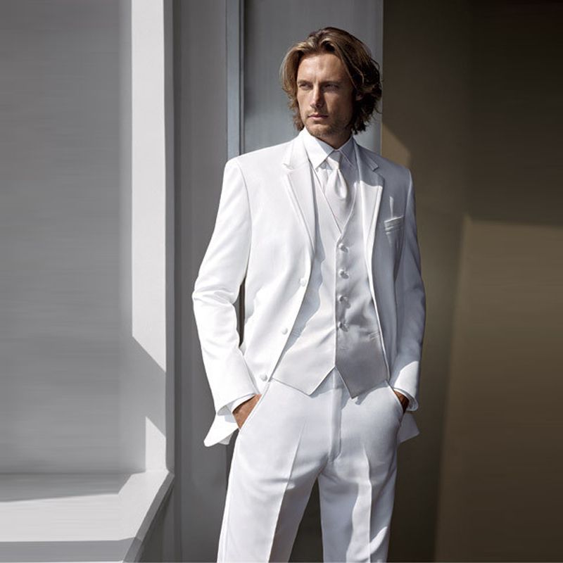 Smoking Uomo Bianco Su Misura Matrimoni Slim Fit Smoking 3 Pezzi Giacca +  Pantaloni + Gilet Terno Masculino Sposo Uomo Blazer Da 99,68 € | DHgate  Italy