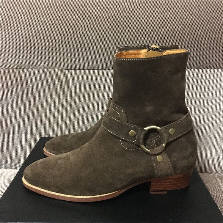 mens strap chelsea boots