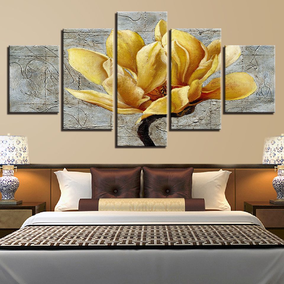 2019 Canvas Hd Prints Pictures Home Decor Framework Golden Yellow Flowers Paintings Gold Orchid Posters Living Room Wall Art From Weichenart 36 18