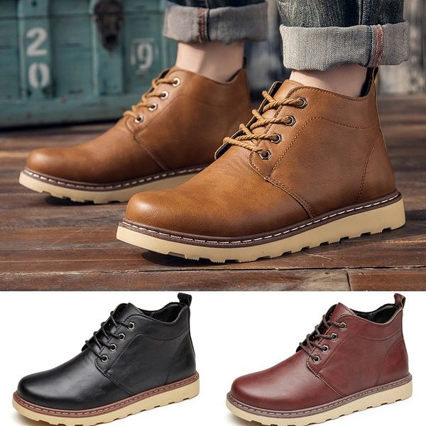 Mens Casual Oxfords Shoes Ankle Boots 