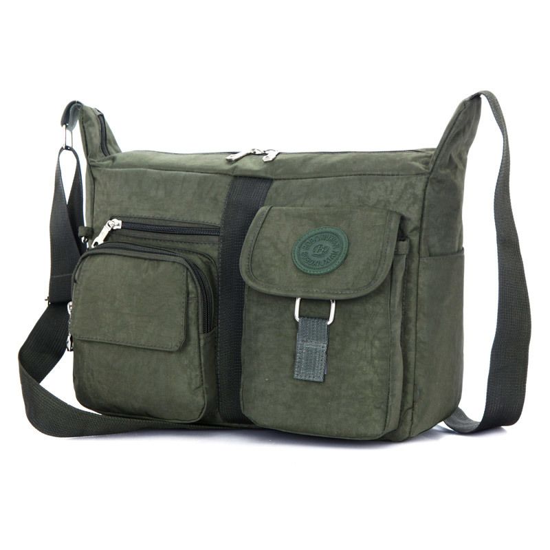 nylon messenger crossbody bag