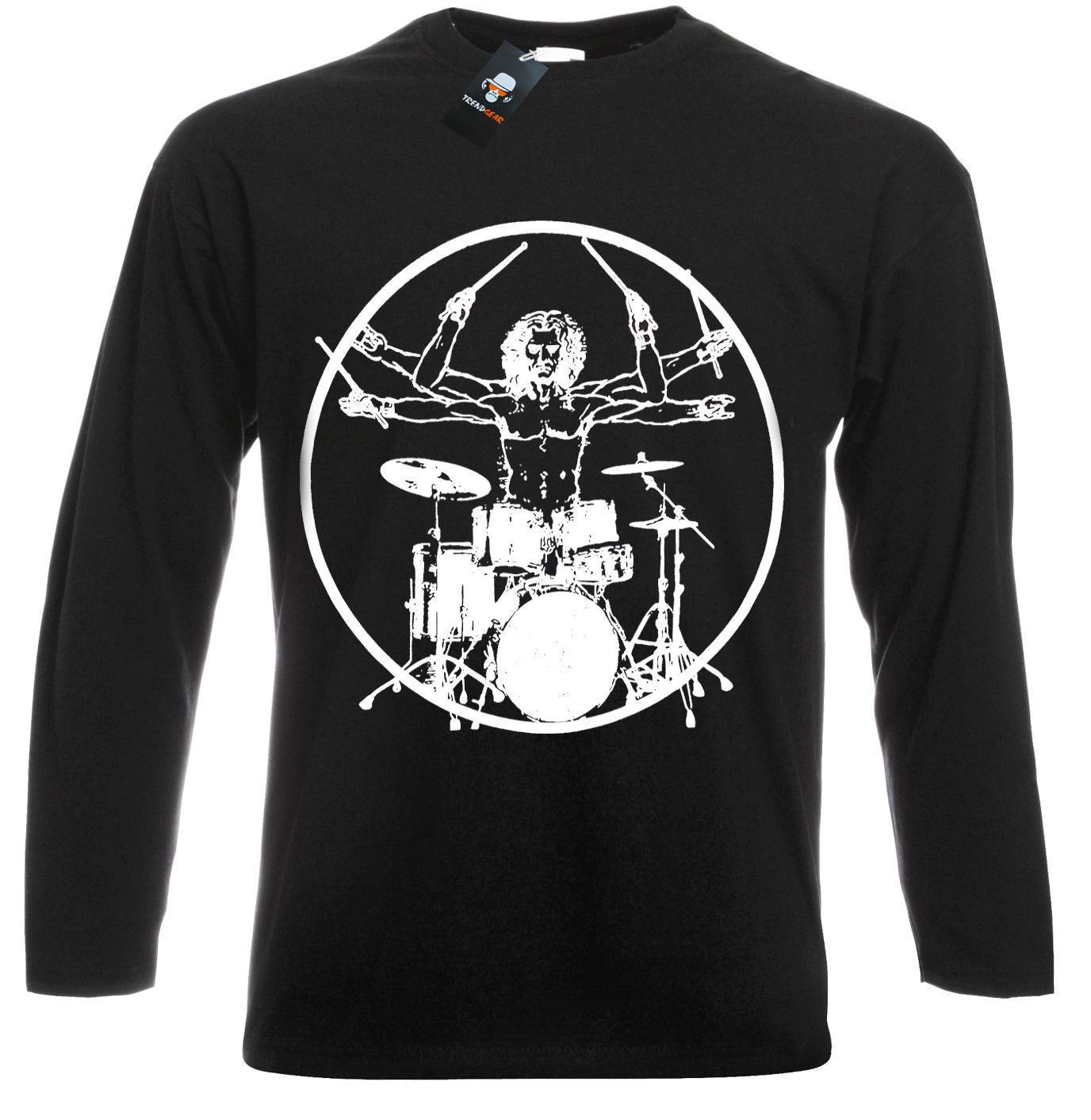 Vitruvian Drummer//Funny//Drumming//T Shirt//Drums//Drum//Kit Stick//Music//Rock//Top//Tee