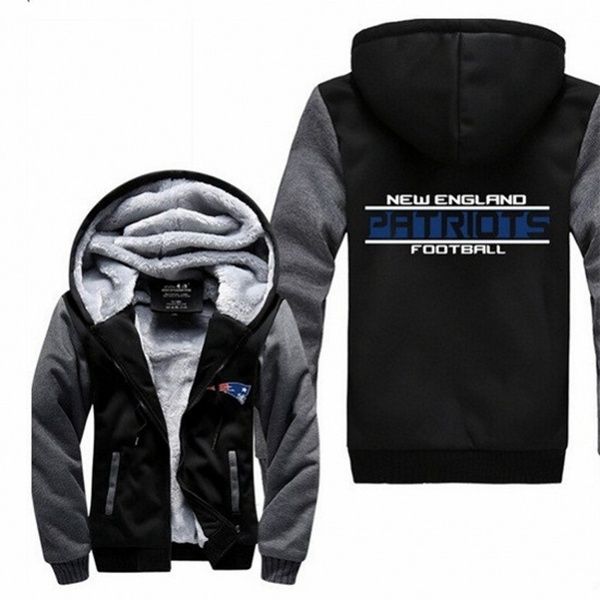 2020 Mens Fashion New England Patriots Thickened Zipper Hoodie Coat Cashmere Jacket Plus Size From Withouttt 53 81 Dhgate Com