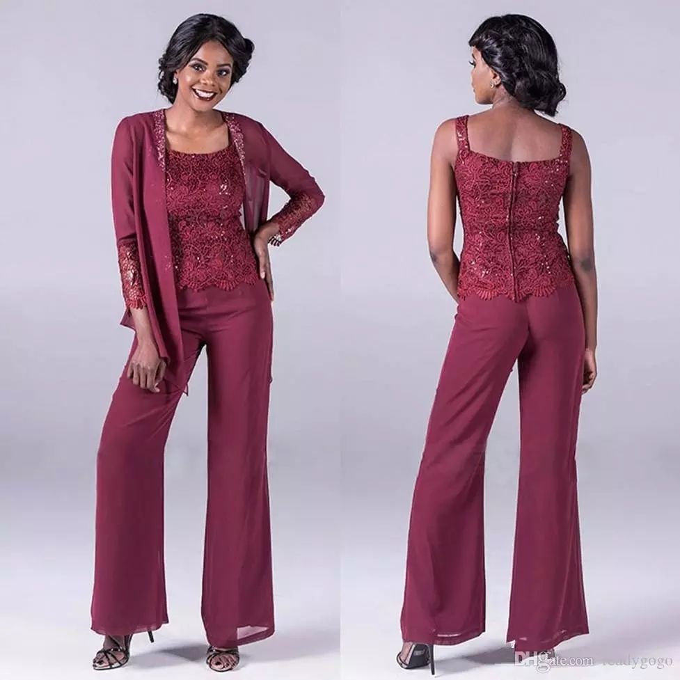 Elegant Burgundy Lace Mother Of The 