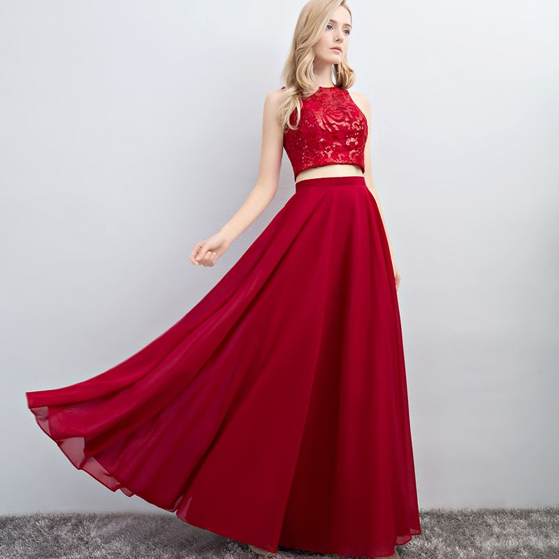 Compra Cuello Joya 2 Piezas Vestidos De Baile 2019 Nuevos Vestidos De  Fiesta De Gasa Vestidos Largos De Fiesta Borgoña Verde Oscuro Azul Real  Barato | Entrega Rápida Y Calidad | Es.Dhgate