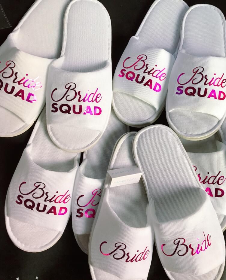 bride squad slippers