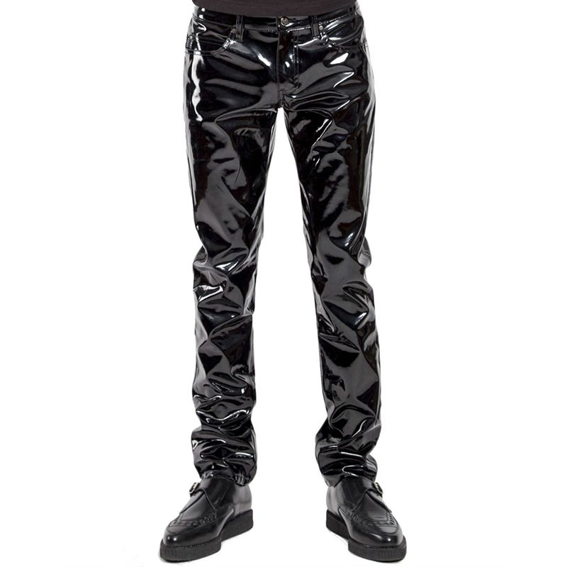 Compra Lencería Para Hombre Wetlook Slim Fit Patente Brillante PVC De Cuero  De Cuero De Látex Cumpleaños Pantalones Apretados Pantalones Pantalones  Pantalones Con Orificio De Pene Abierto Barato | Entrega Rápida Y
