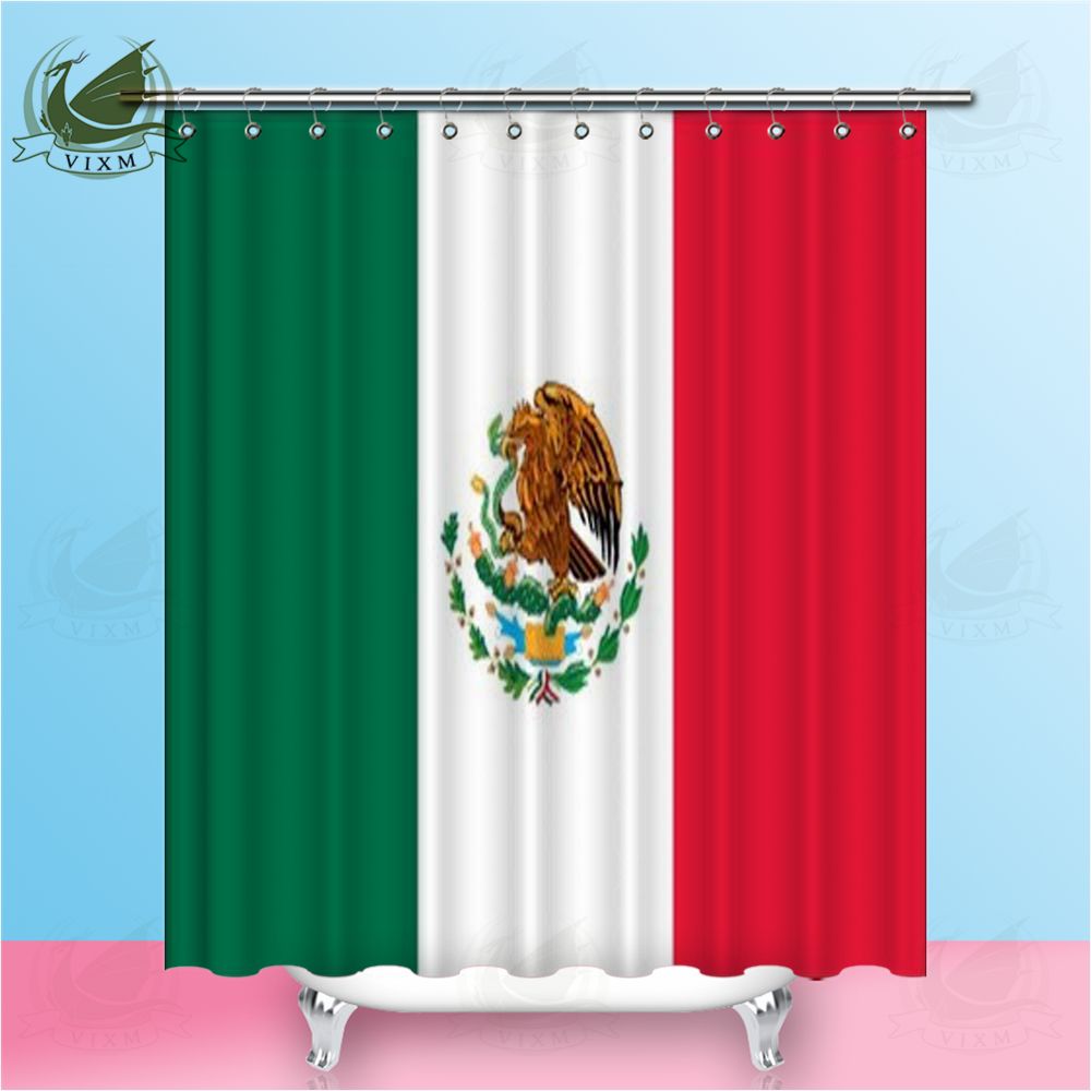 compre vixm fondo del dia de la independencia de mexico en colores de la bandera cortinas de ducha tejido de poliester cortinas para la decoracion del