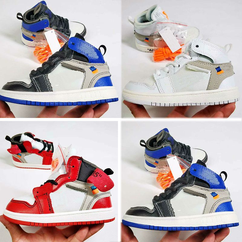 Compra Nike Air Jordan 1 X Off White Zapatos Para Niños Firmados En  Conjunto Alto OG 1s Zapatos De Baloncesto Para Niños Chicago 1 Infant Boy  Boy Sneaker Niños Recién Nacidos Entrenadores